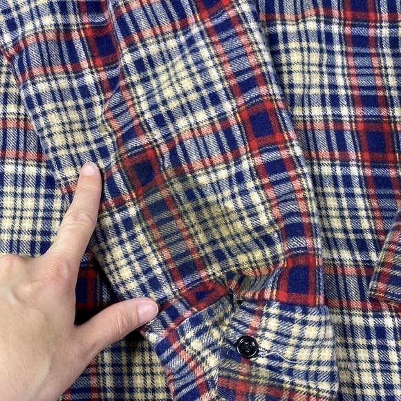 Vintage The Men's Shop JCPenney Quilt Lined Flannel Button Up Shirt Shacket M - Picture 7 of 8